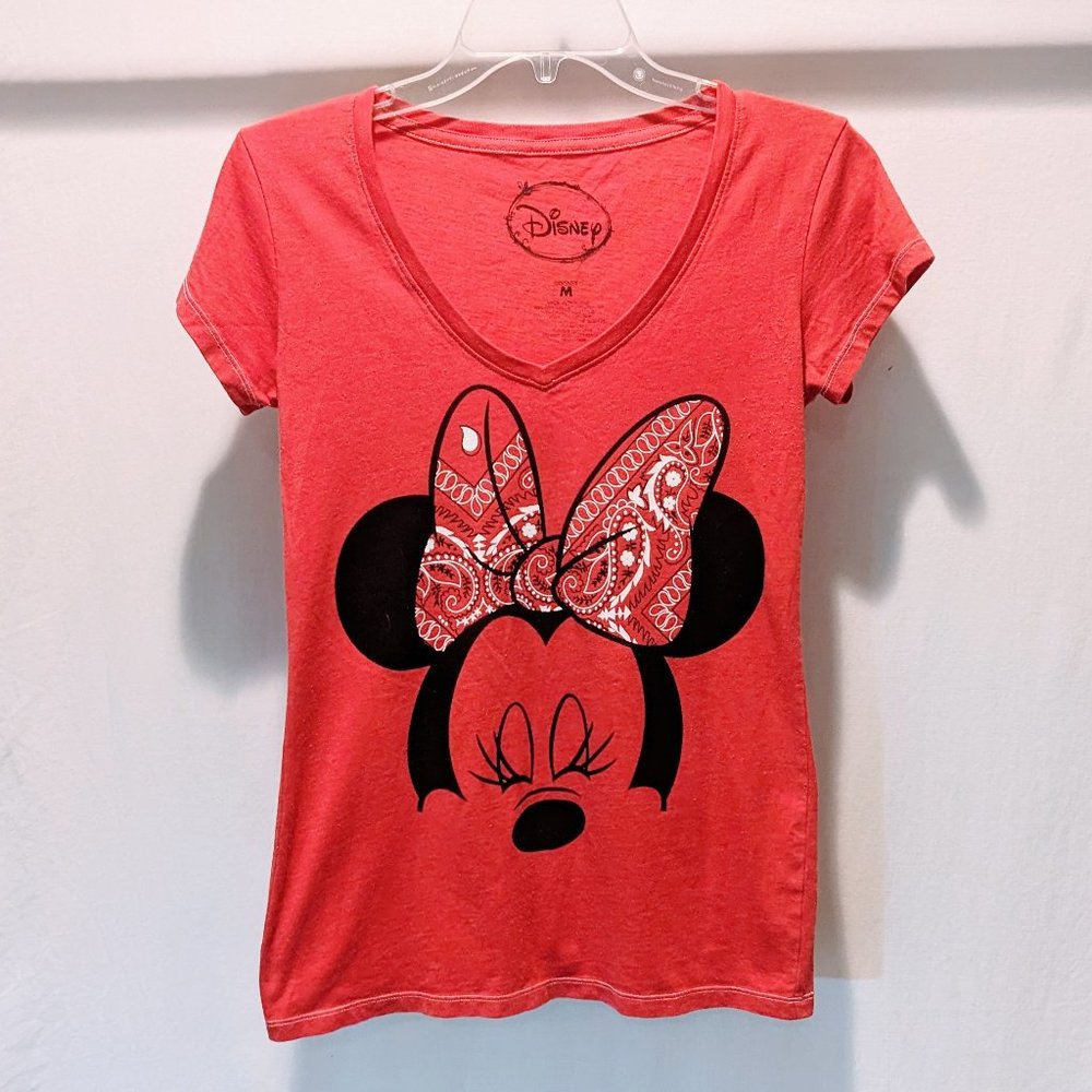 Disney Minnie Mouse Red Bandana Shirt Sz M